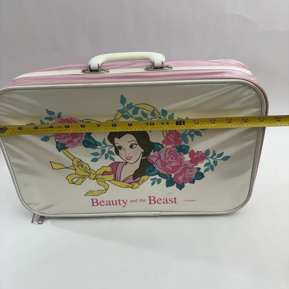 Vintage Disney Beauty And The Beast Suitcase White Zipper‎ And Handle